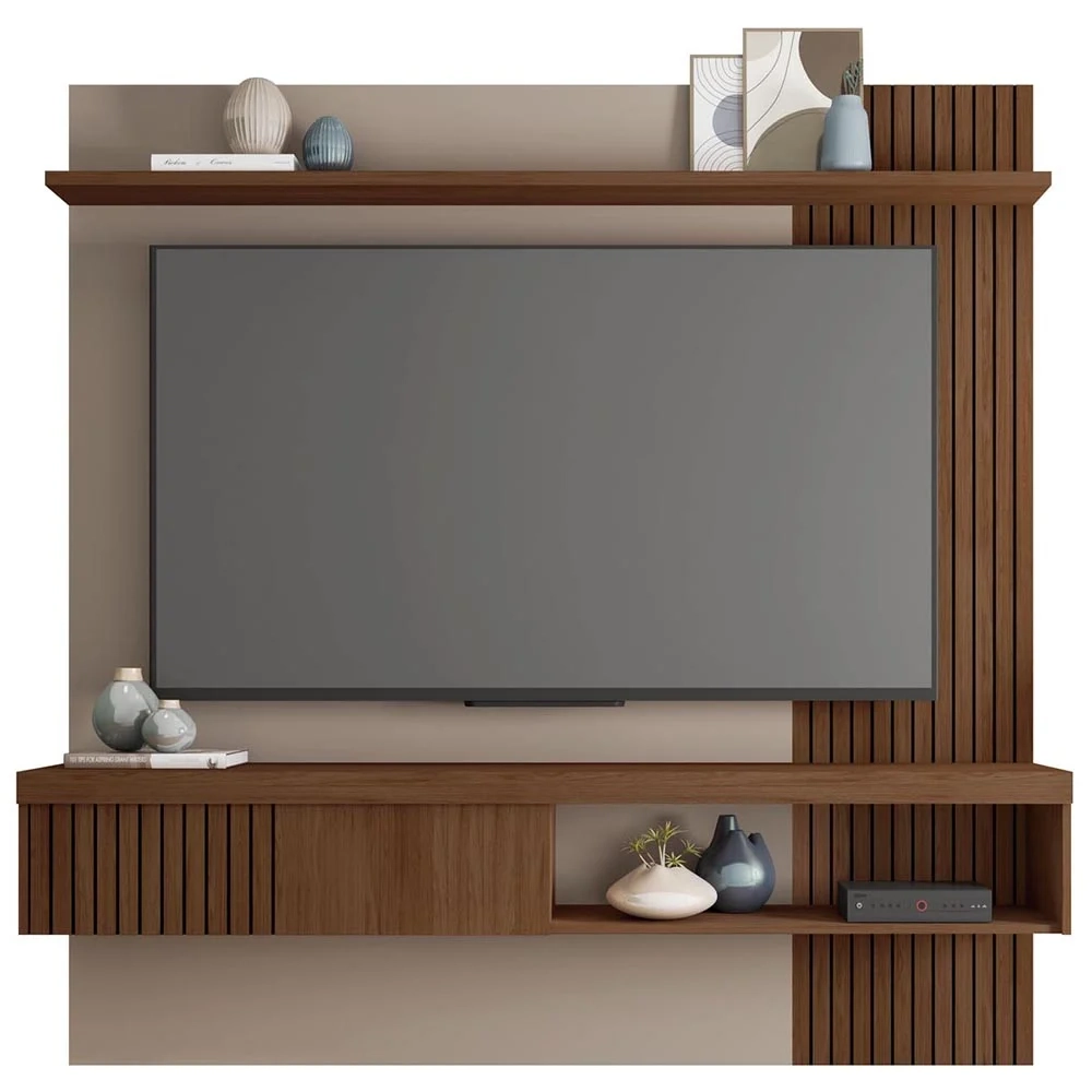 Painel para TV Suspenso 65 Pol. Helen C01 Fendi/Havana - Mpozenato