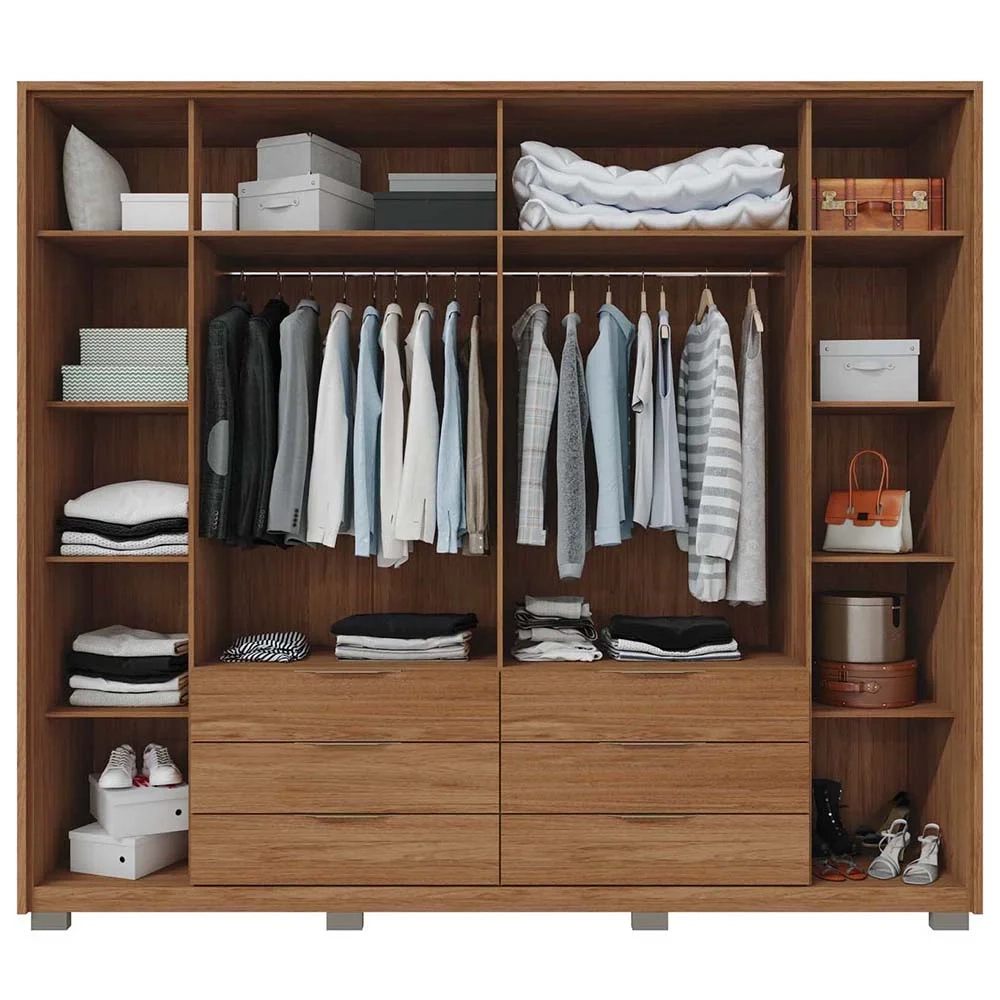 Guarda Roupa Casal Com 2 Espelhos 6 Portas Martin C01 Buriti - Mpozenato