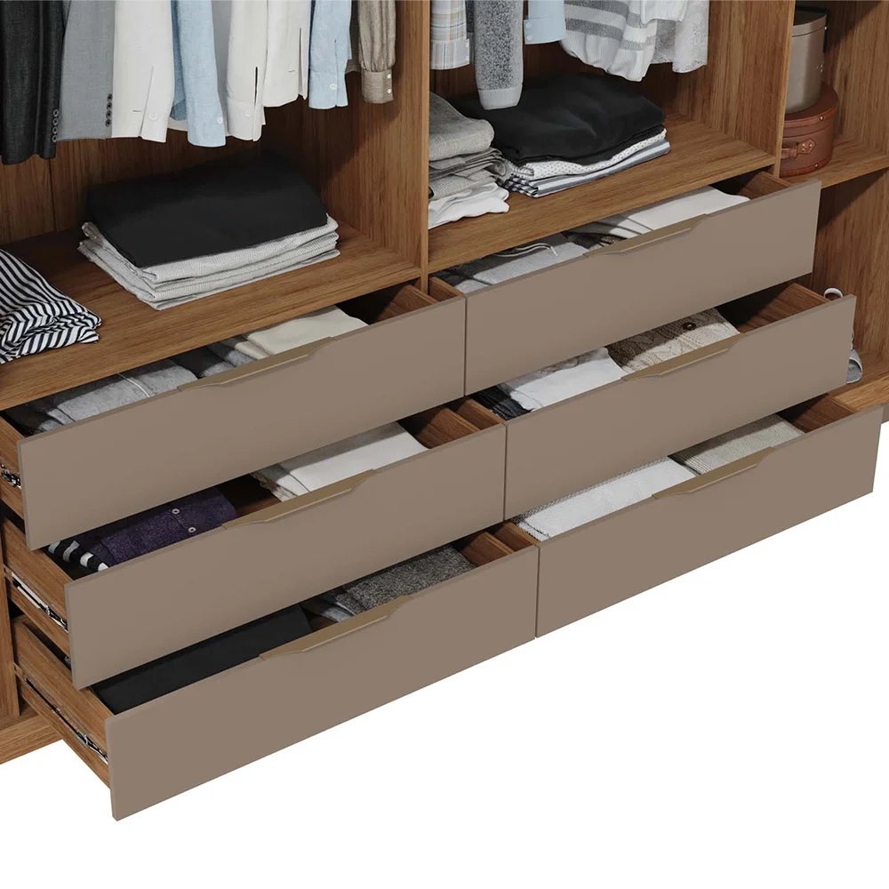 Guarda Roupa Casal Com 2 Espelhos 6 Portas Martin C01 Buriti/Fendi - Mpozenato
