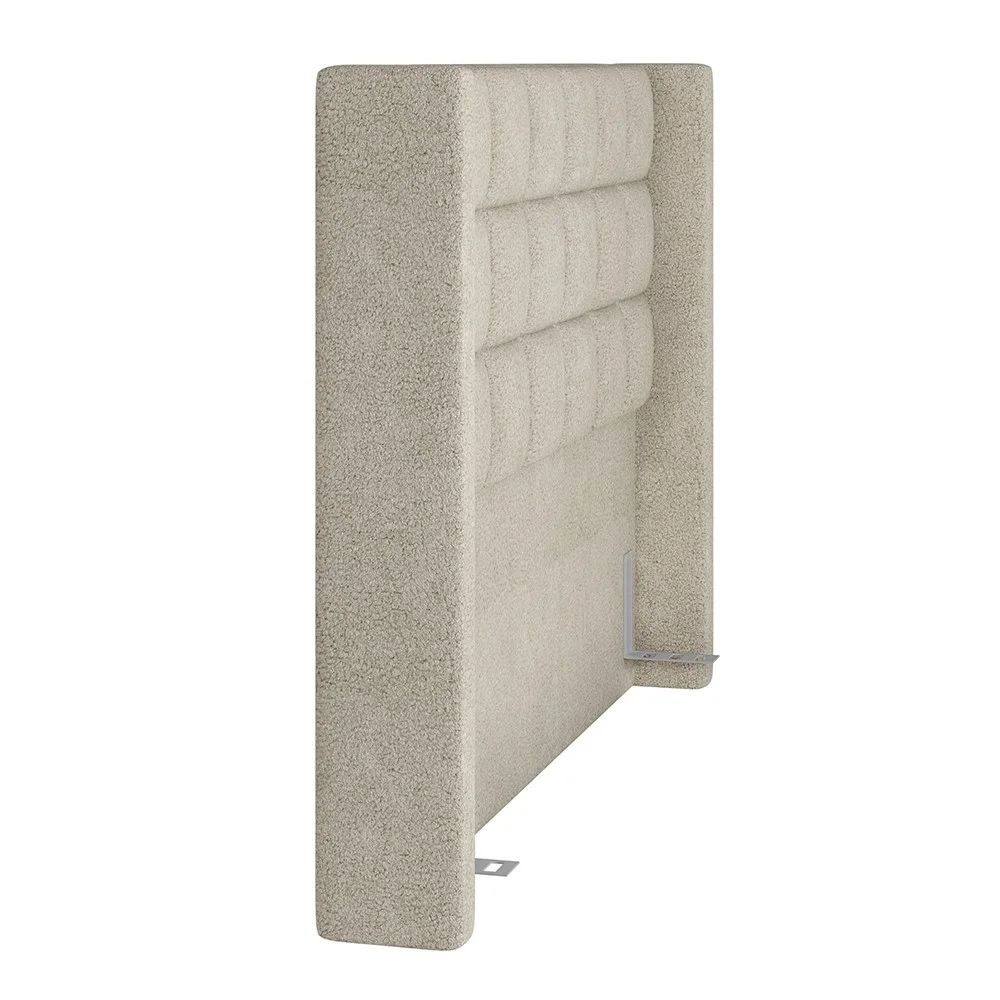Cabeceira Cama Box King 195cm Pisa Z37 Boucle Cru - Mpozenato