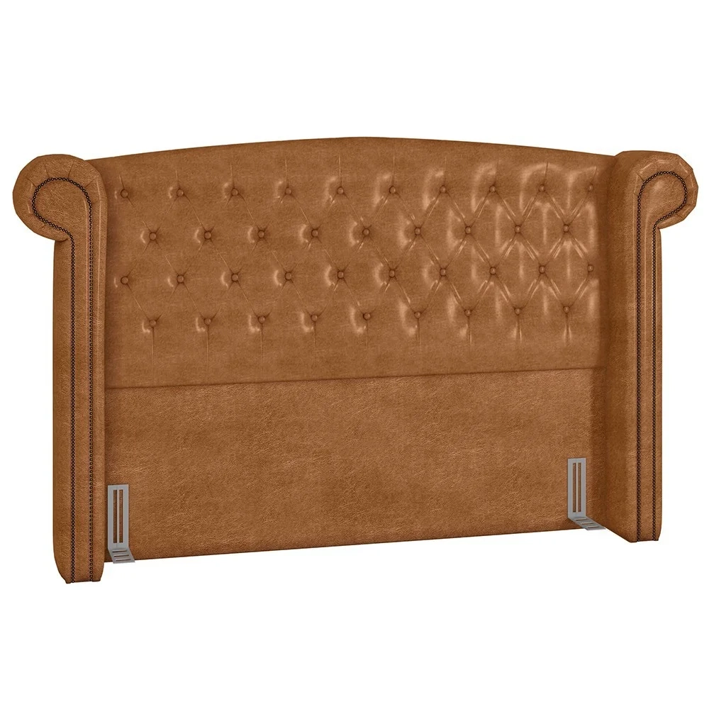 Cabeceira Cama Box Casal 140cm Provença Z37 Sintético Caramelo - Mpozenato