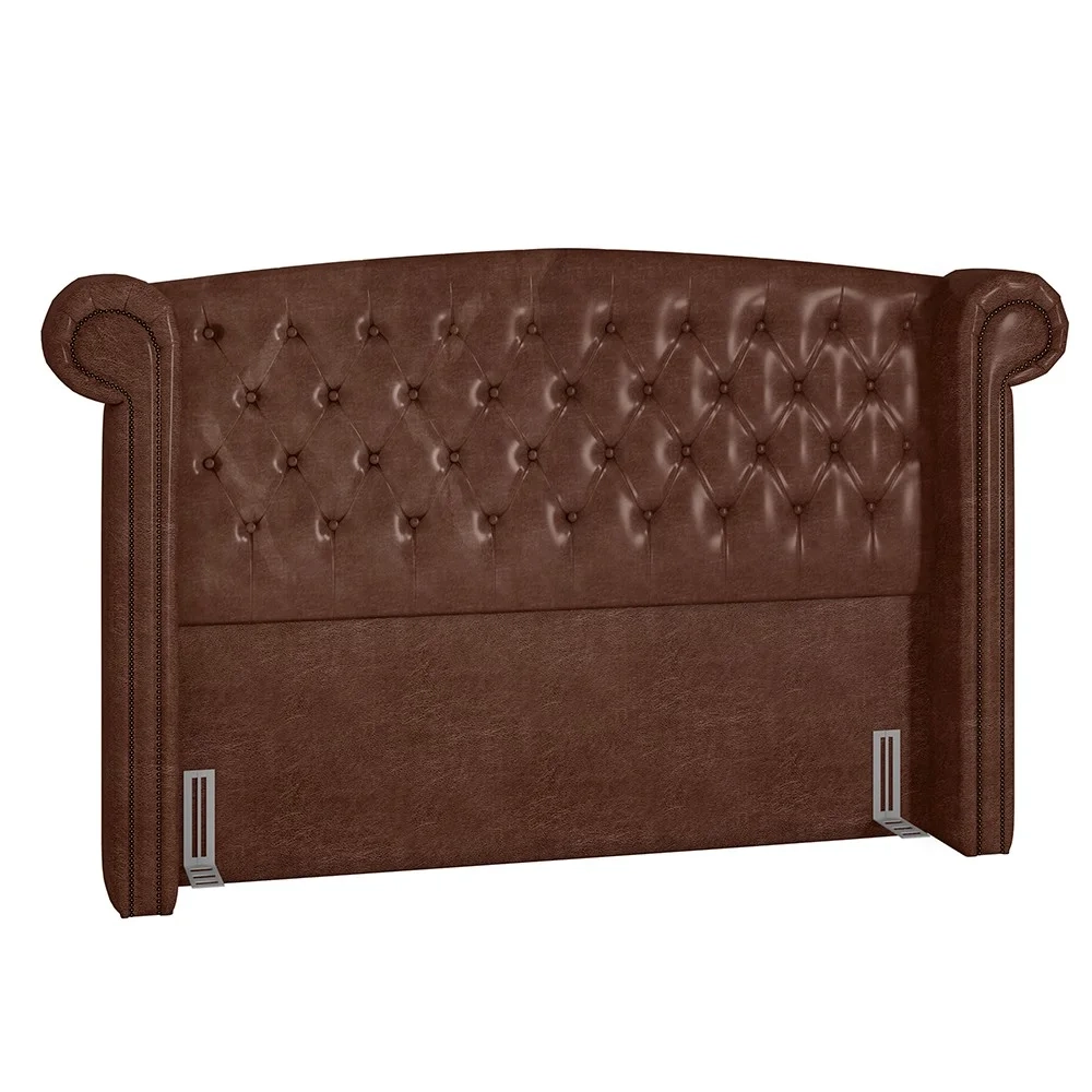 Cabeceira Cama Box Queen 160cm Provença Z37 Sintético Marrom - Mpozenato