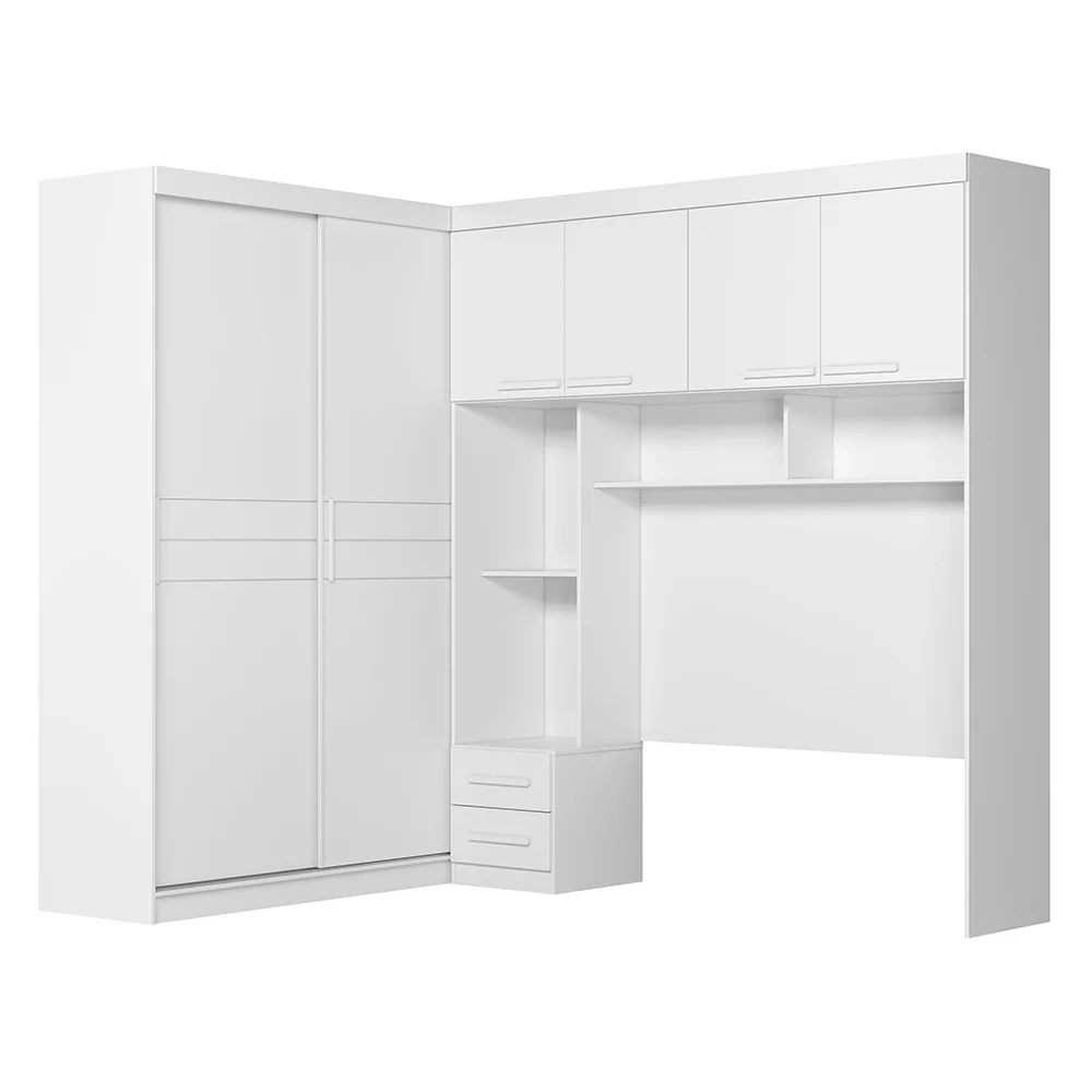 Guarda Roupa Casal Modulado Completo Lorena Z17 Branco - Mpozenato