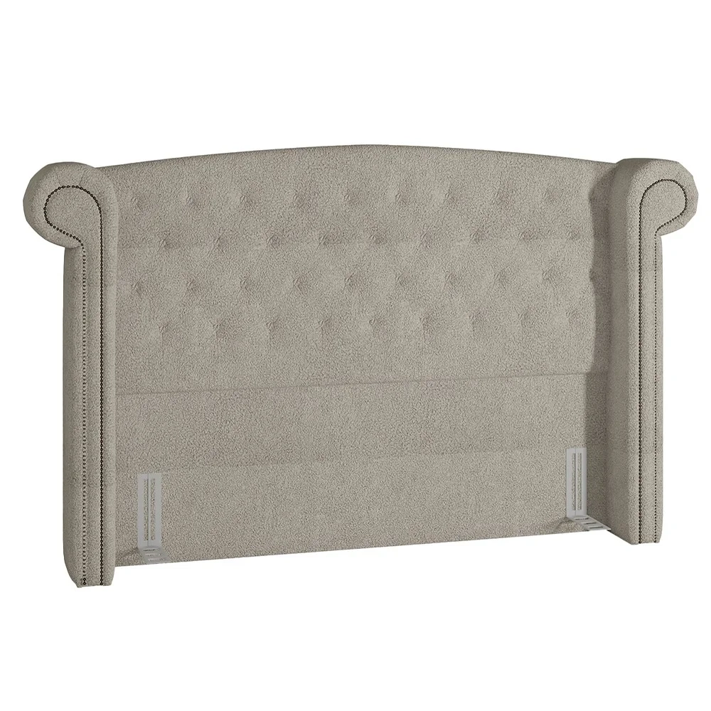 Cabeceira Cama Box King 195cm Provença Z37 Boucle Cru - Mpozenato