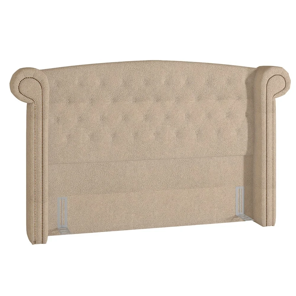 Cabeceira Cama Box King 195cm Provença Z37 Boucle Bege - Mpozenato