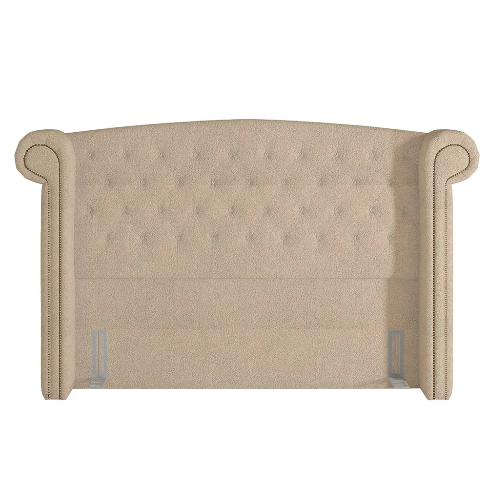 Cabeceira Cama Box King 195cm Provença Z37 Boucle Bege - Mpozenato
