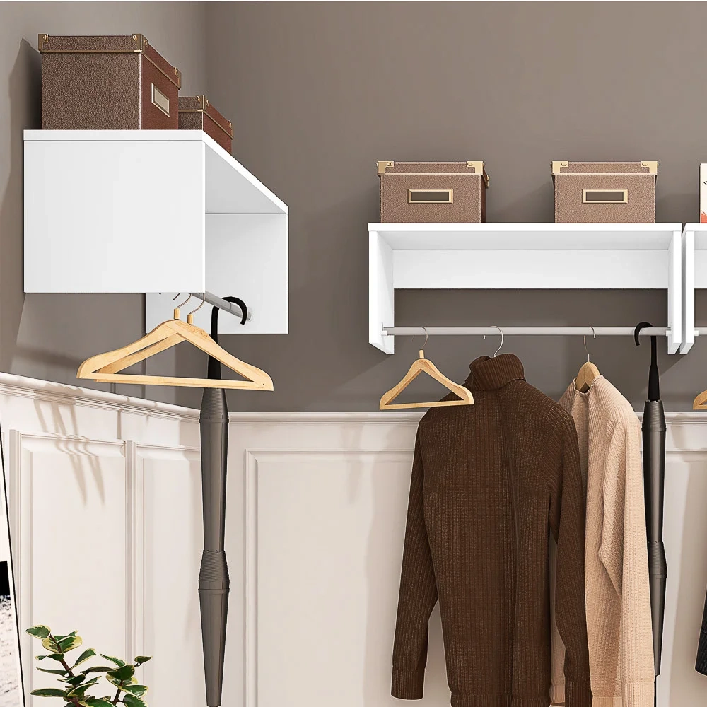 Kit 4 Nichos Cabideiros Suspensos Berlim Branco - Lumil Móveis