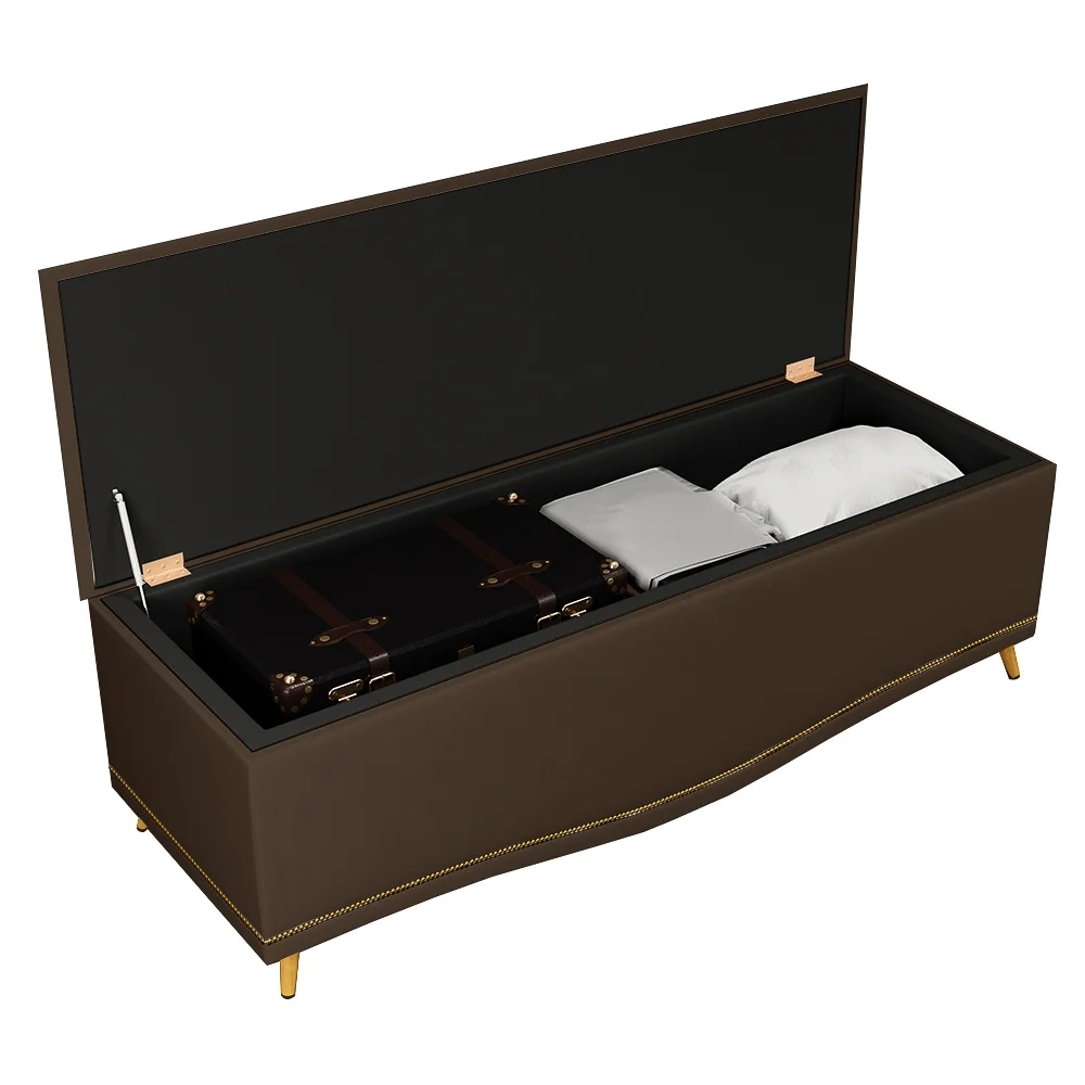 Cabeceira Cama Box Casal 140cm Com Calçadeira Baú Imperial Veludo J02 Chocolate - Mpozenato