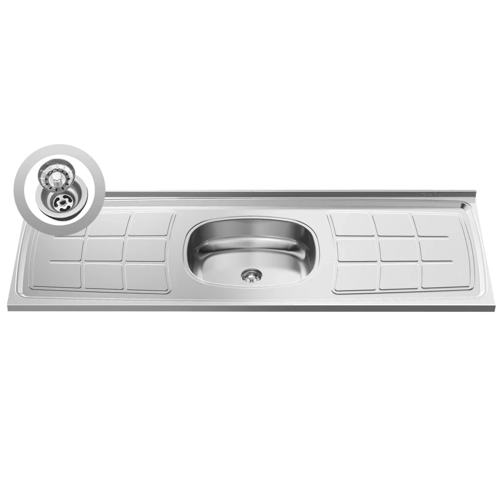 Armário Aéreo Argélia e Balcão Gabinete com Pia Inox Marrocos 150cm Branco - Lumil Móveis