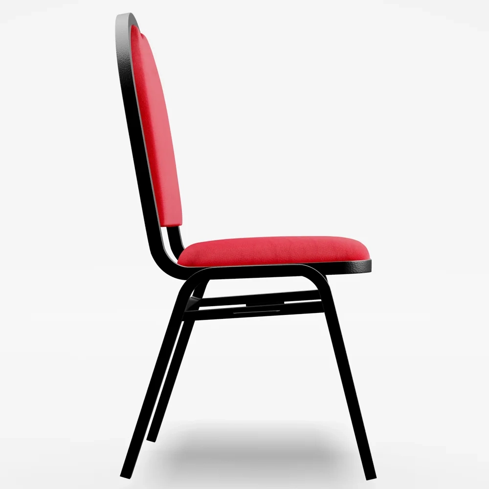 Kit 2 Cadeiras Hoteleiras Auditório Empilhável Sintético Z33 Vermelho - Mpozenato