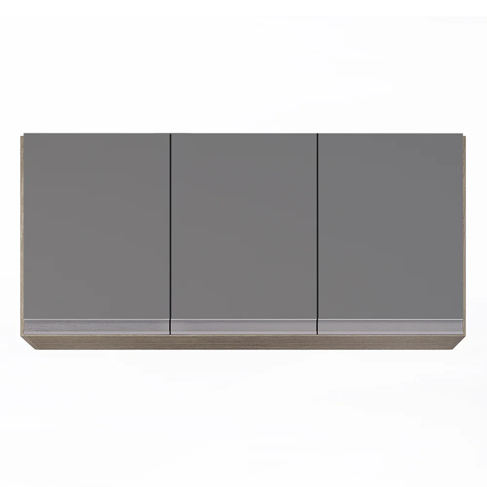 Armário de Cozinha Modulado de Canto Esquerdo 4 Peças CP46 Balcão sem Tampo Castanho/Cinza - Lumil