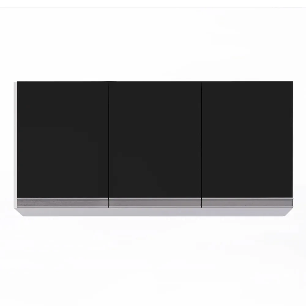 Armário de Cozinha Modulado de Canto Esquerdo 4 Peças CP47 Balcão com Tampo Branco/Preto - Lumil