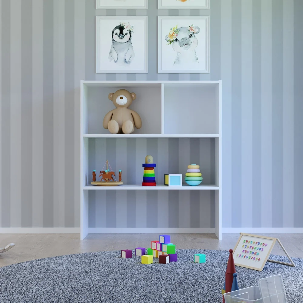 Estante Infantil Organizadora Com Nichos Cindy L03 Branco - Mpozenato