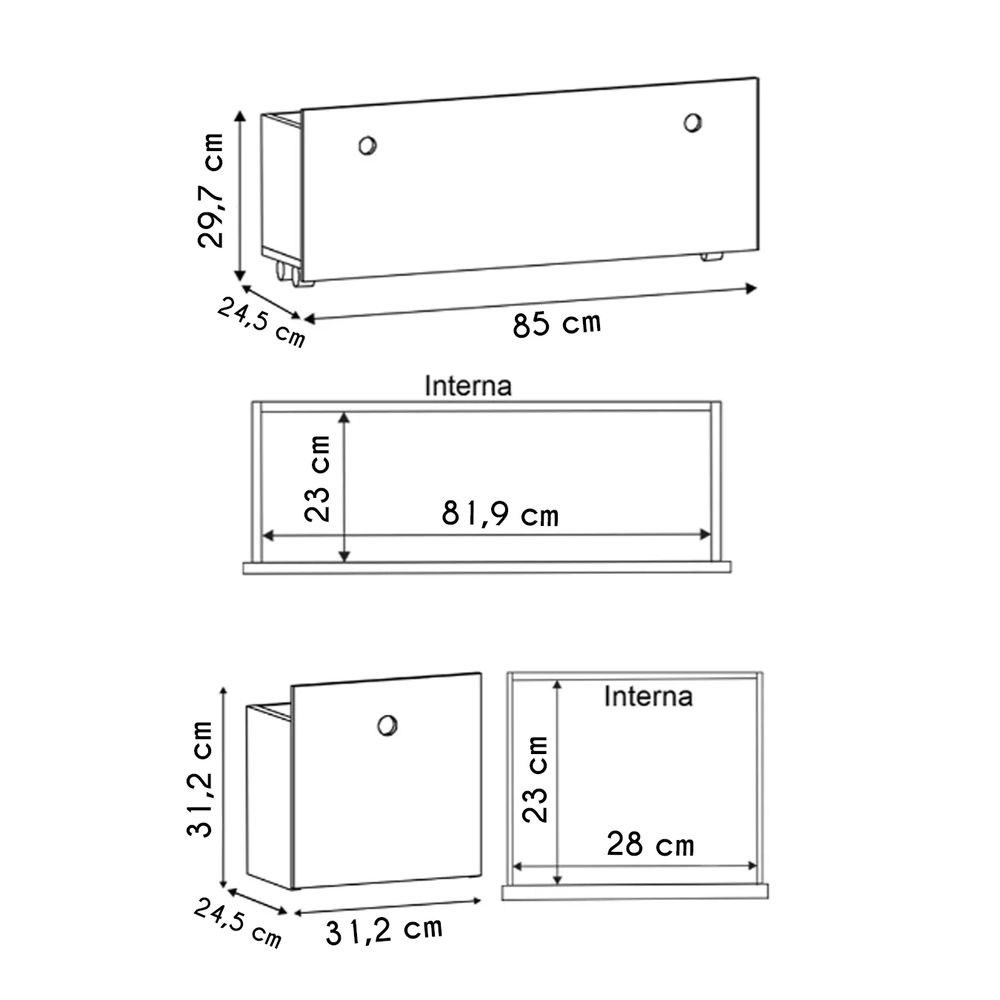 Estante Casinha Infantil Organizadora Com Nichos 2 Gavetas Candy L03 Branco - Mpozenato