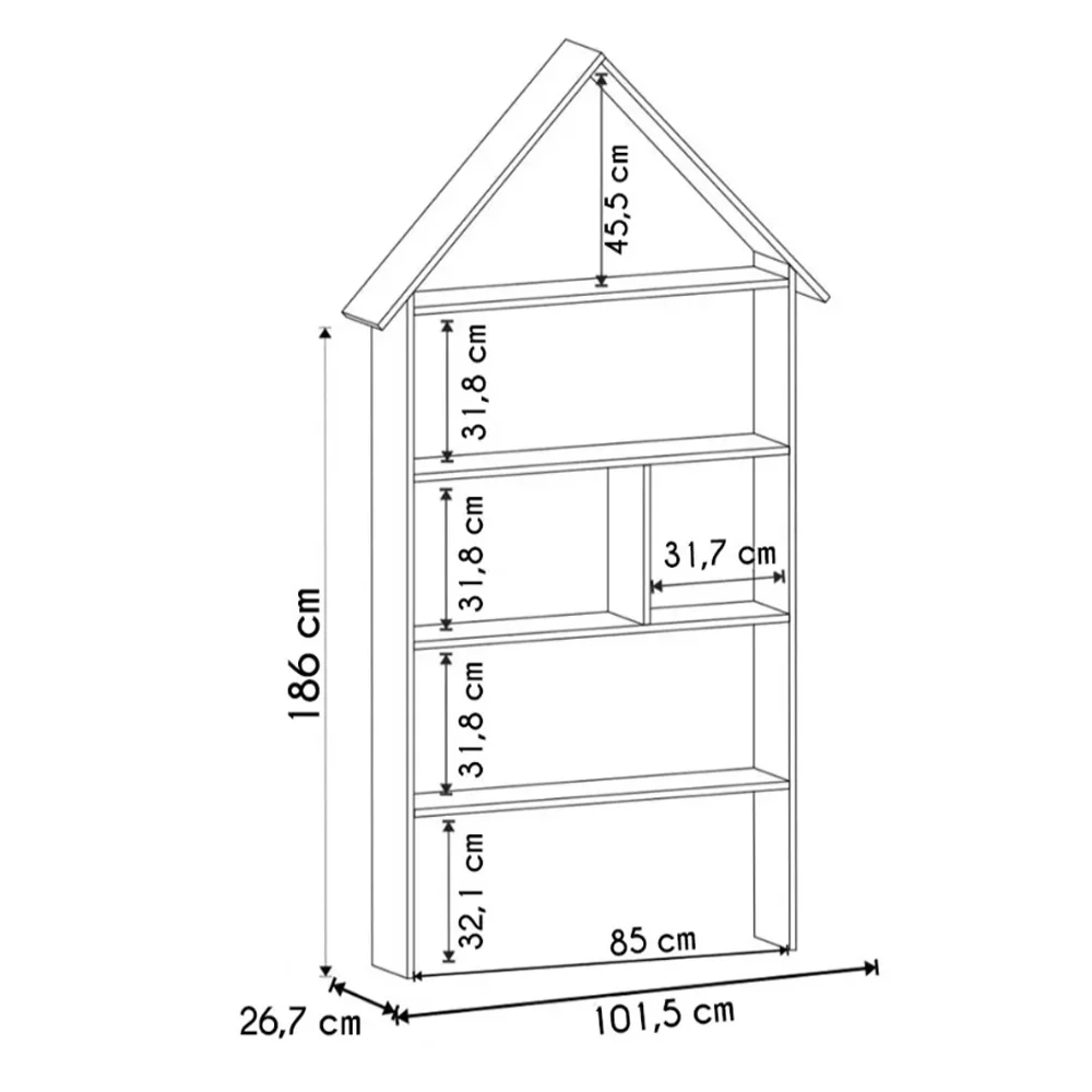 Estante Casinha Infantil Organizadora Com Nichos 2 Gavetas Candy L03 Branco - Mpozenato