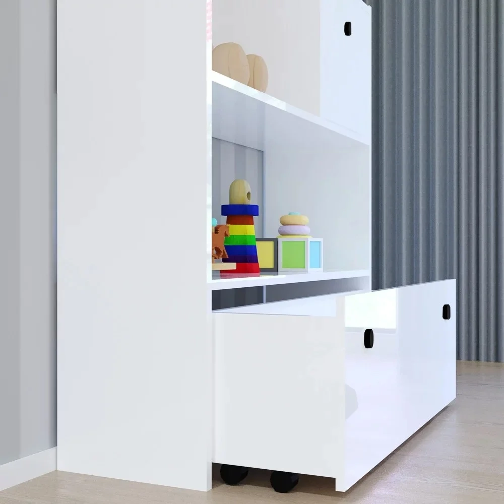 Estante Infantil Organizadora Com Nichos 2 Gavetas Susie Branco - Lumil Móveis