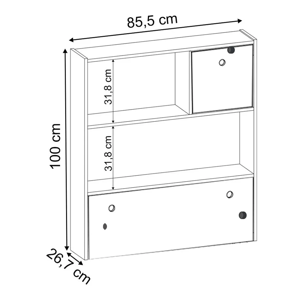 Estante Infantil Organizadora Com Nichos 2 Gavetas Susie Branco - Lumil Móveis