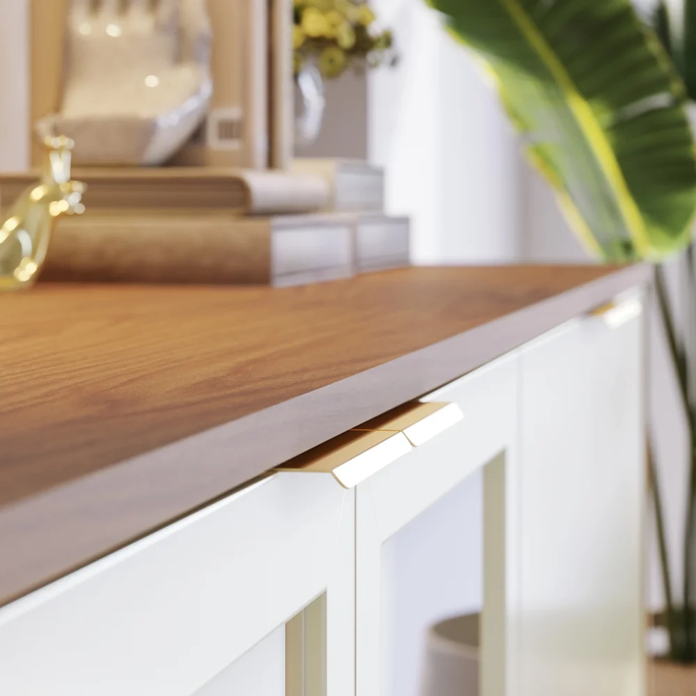 Conjunto Sala de Jantar Cristaleira Tijuca e Buffet Vicky C05 Freijó/Off White - Mpozenato