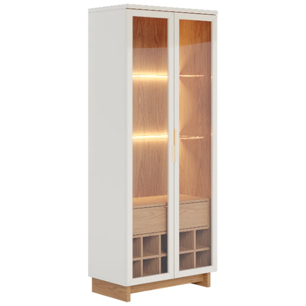 Conjunto Sala de Jantar Cristaleira Tijuca e Buffet Vicky C05 Freijó/Off White - Mpozenato