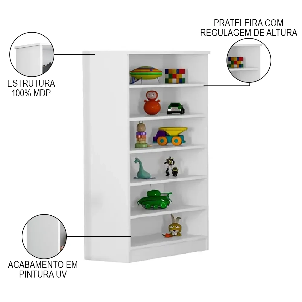 Poltrona de Amamentação Balanço Letícia e Armário Multiuso Bella Branco - Phoenix