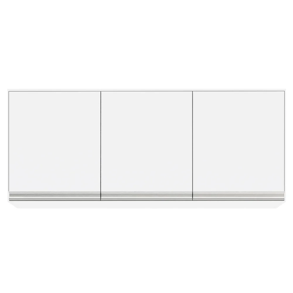 Armário Aéreo Andréia e Balcão Gabinete sem Tampo Manu 120cm Branco - AJL Móveis