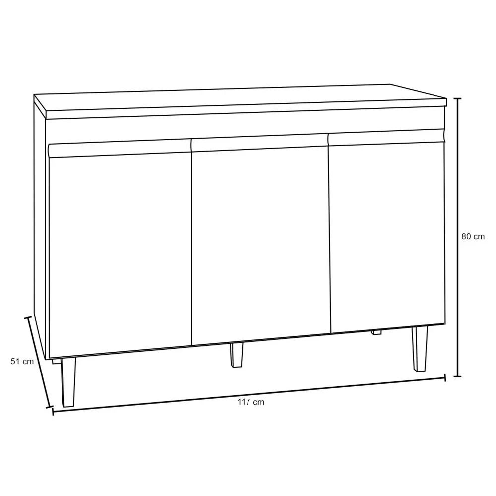 Armário Aéreo Andréia e Balcão Gabinete sem Tampo Manu 120cm Branco - AJL Móveis