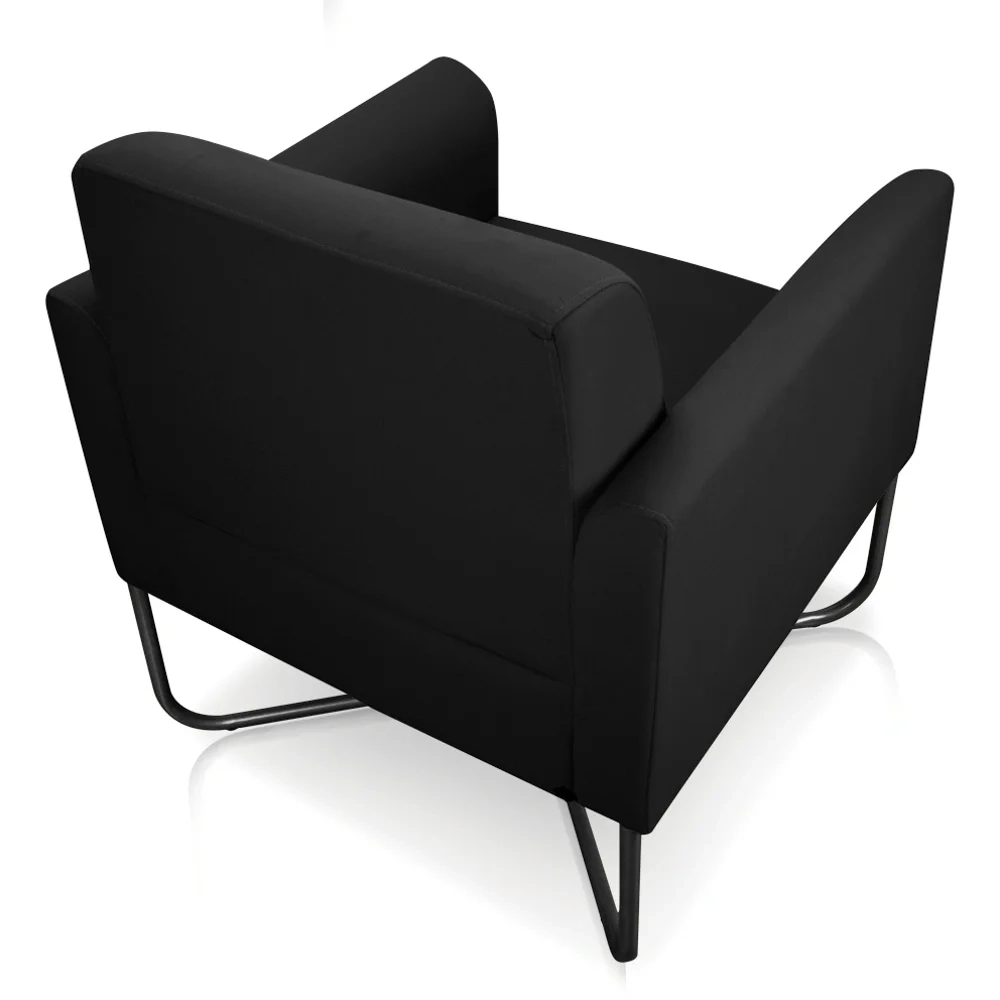 Kit 2 Poltronas Decorativas Base Industrial X Preta Maressa S07 Suede Preto - Ibiza