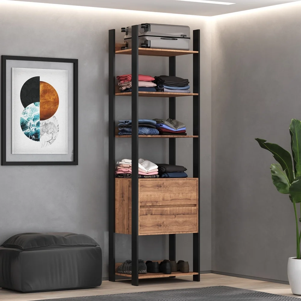 Jogo de Quarto Estilo Industrial 5 Peças Chess F04 Preto/Solanum - Mpozenato