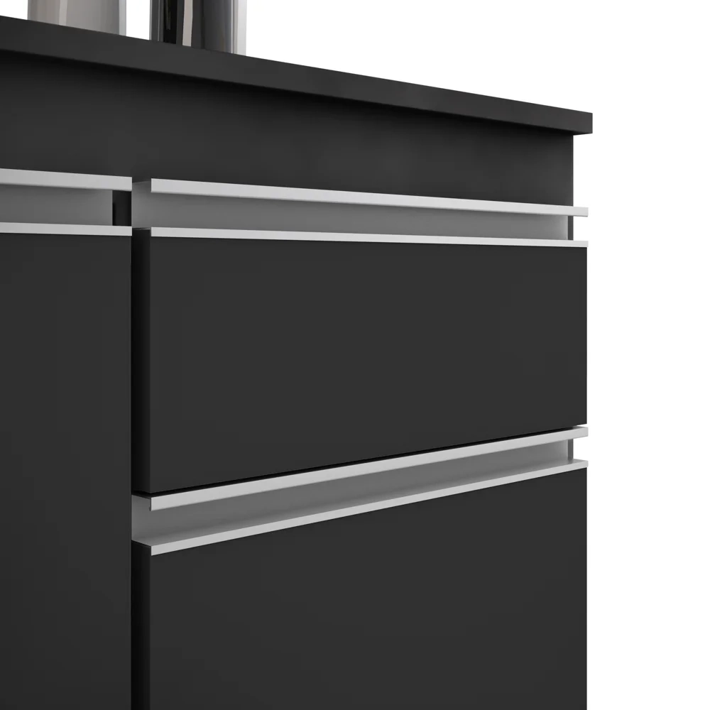 Cozinha Modulada 6 Módulos Composição 8 Preto - Lumil Móveis