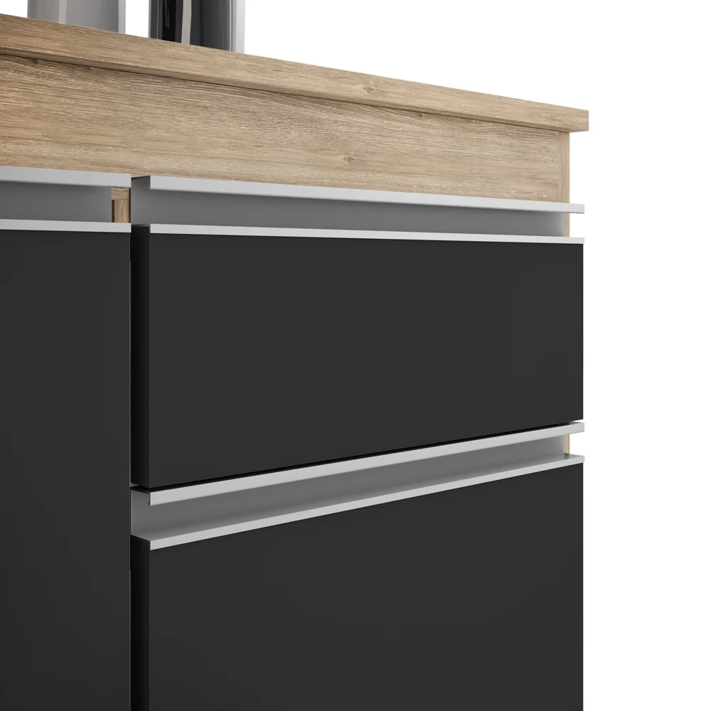 Cozinha Modulada 6 Módulos Composição 8 Castanho/Preto - Lumil Móveis