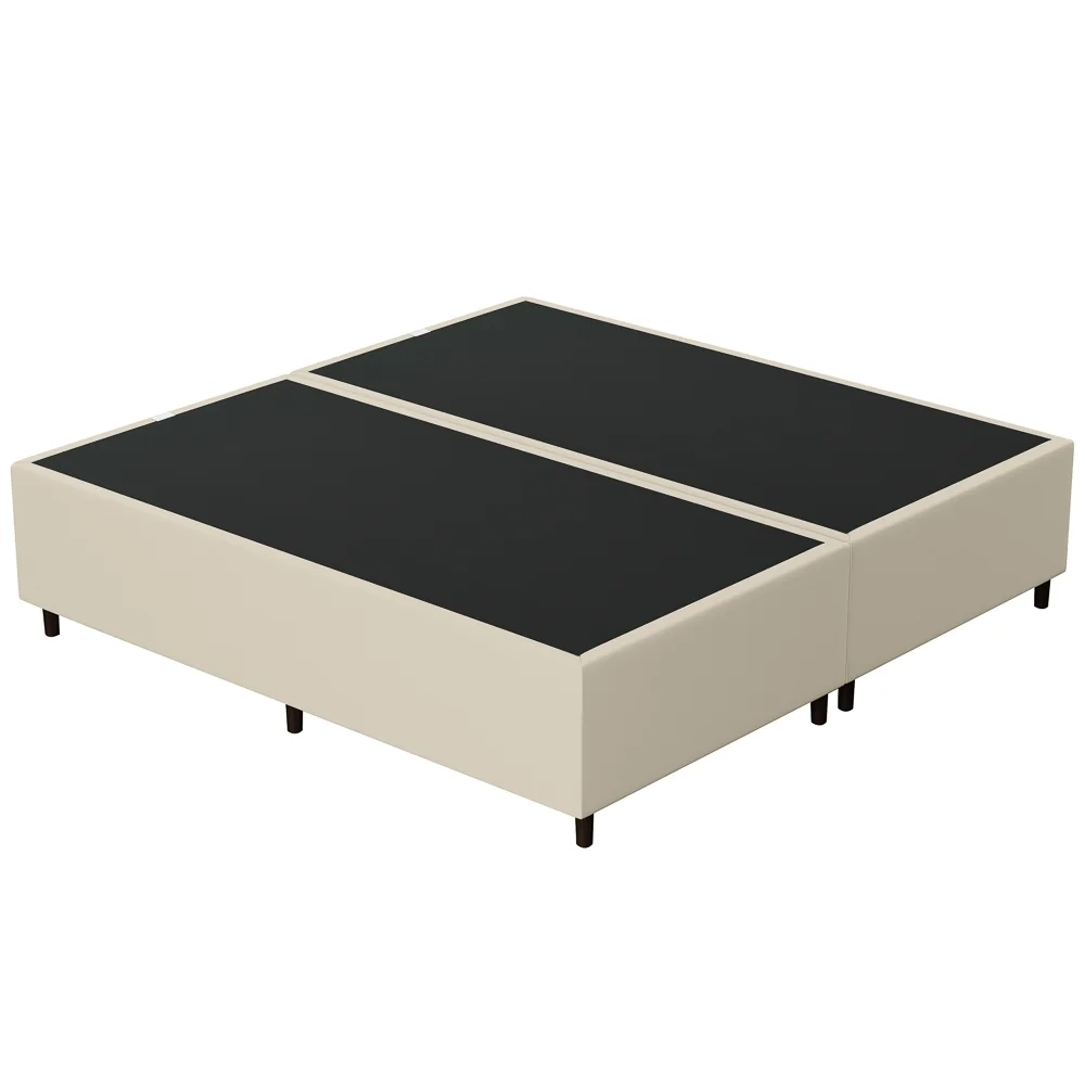 Base Cama Box Casal Queen 158cm Bipartido Hit Z04 Sintético Bege- Mpozenato
