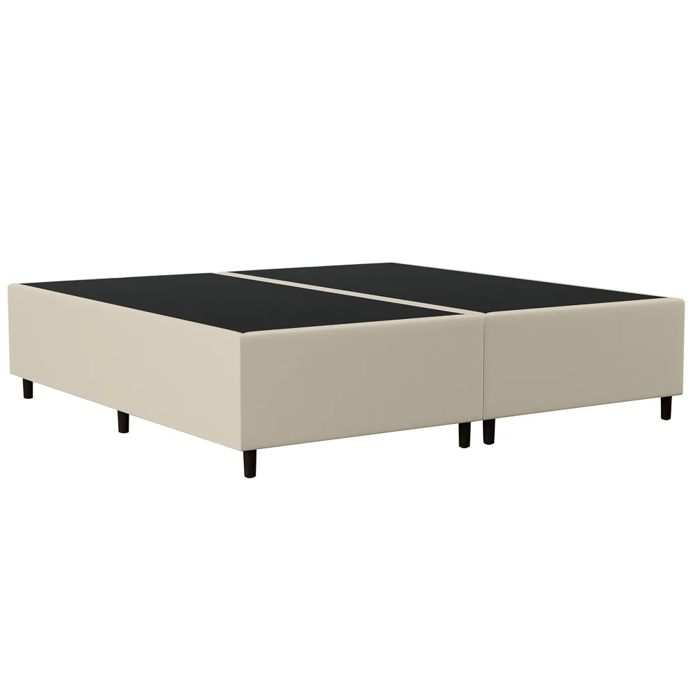 Base Cama Box Casal Queen 158cm Bipartido Hit Z04 Sintético Bege- Mpozenato