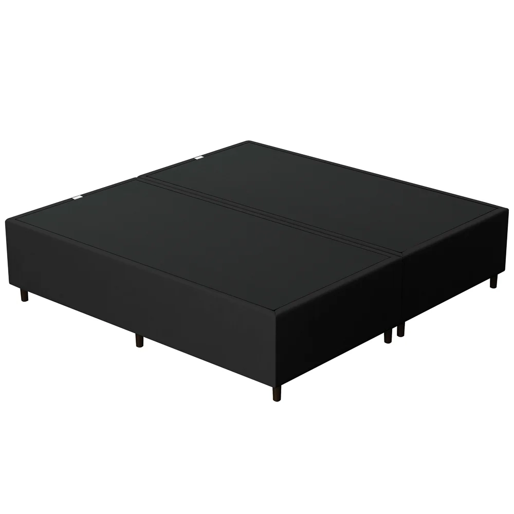 Base Cama Box Casal Queen 158cm Bipartido Hit Z04 Suede Preto - Mpozenato