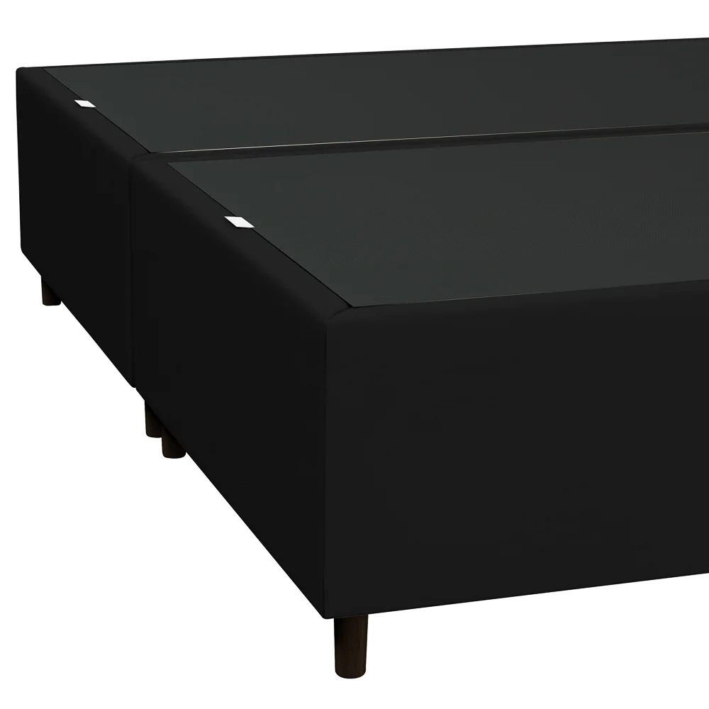 Base Cama Box Casal Queen 158cm Bipartido Hit Z04 Sintético Preto - Mpozenato