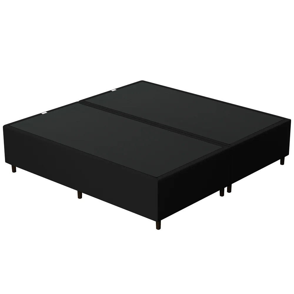 Base Cama Box Casal Queen 158cm Bipartido Hit Z04 Sintético Preto - Mpozenato