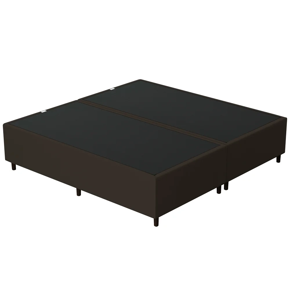 Base Cama Box Casal Queen 158cm Bipartido Hit Z04 Suede Marrom - Mpozenato