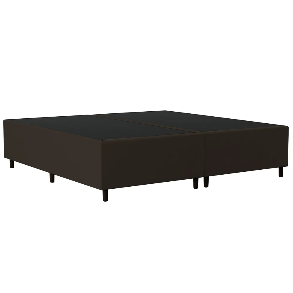 Base Cama Box Casal Queen 158cm Bipartido Hit Z04 Suede Marrom - Mpozenato