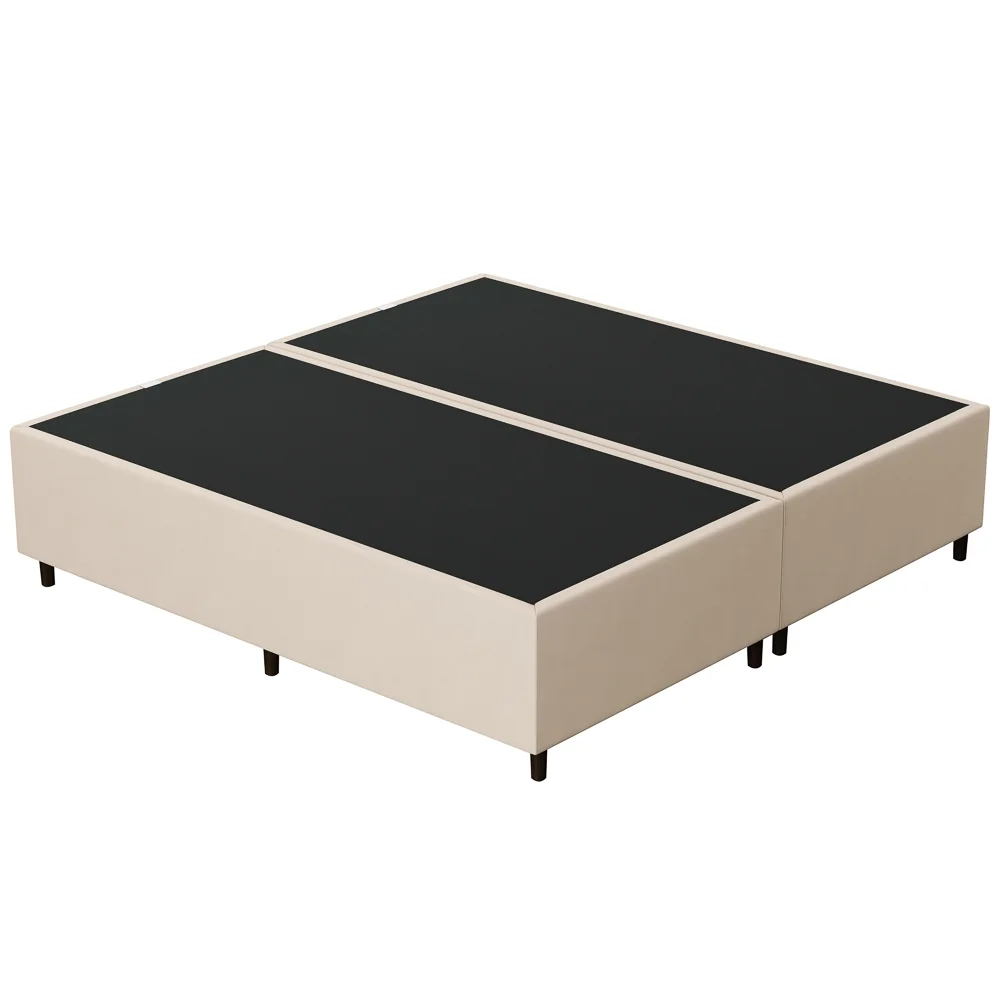 Base Cama Box Casal Queen 158cm Bipartido Hit Z04 Suede Bege - Mpozenato
