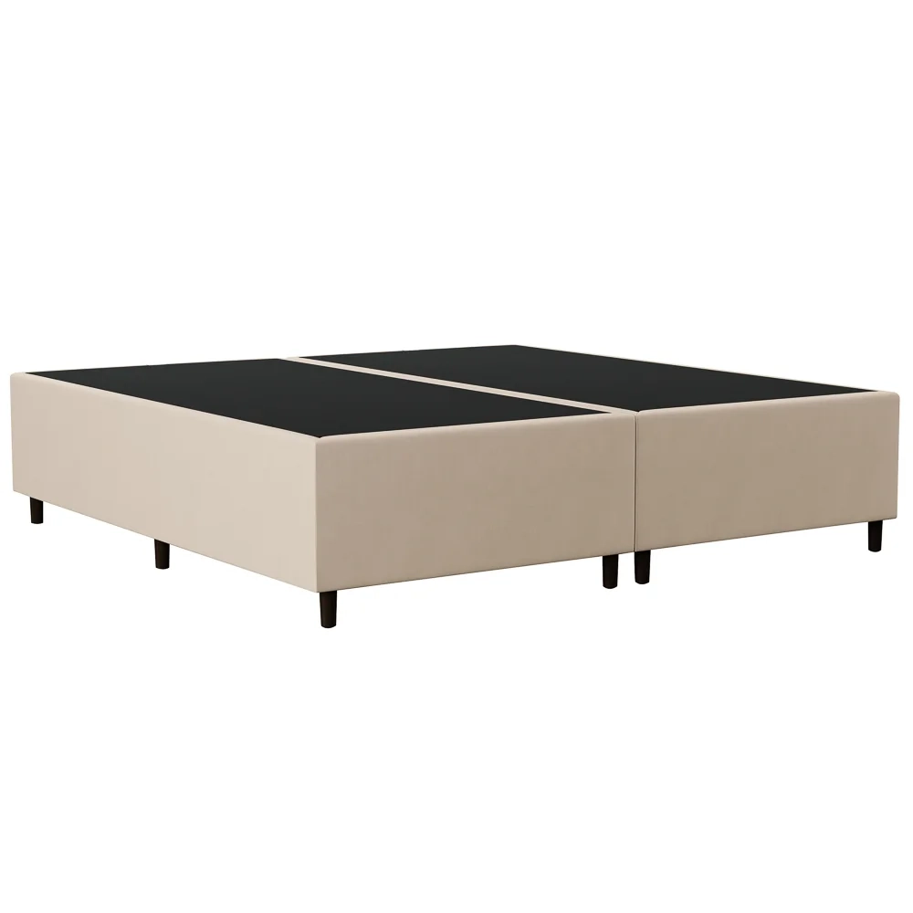 Base Cama Box Casal Queen 158cm Bipartido Hit Z04 Suede Bege - Mpozenato