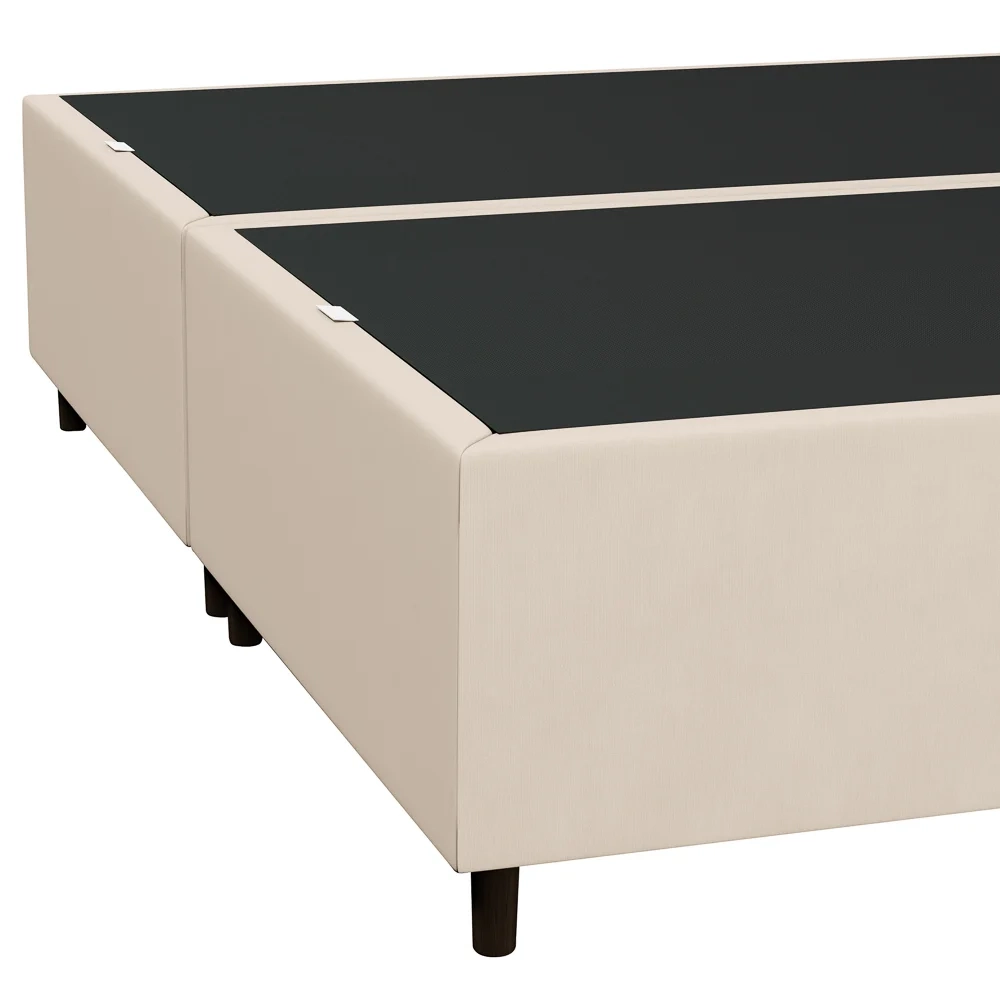 Base Cama Box Casal Queen 158cm Bipartido Hit Z04 Suede Bege - Mpozenato