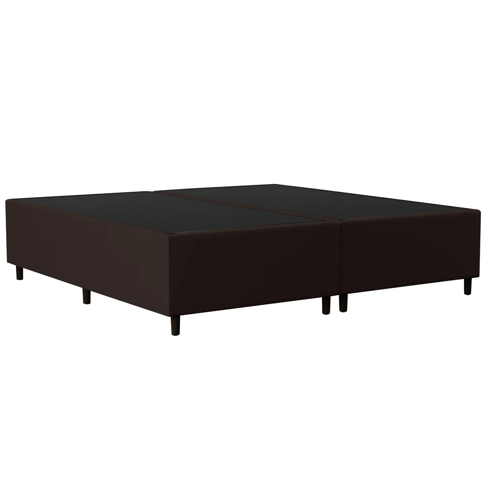 Base Cama Box Casal Queen 158cm Bipartido Hit Z04 Sintético Marrom - Mpozenato