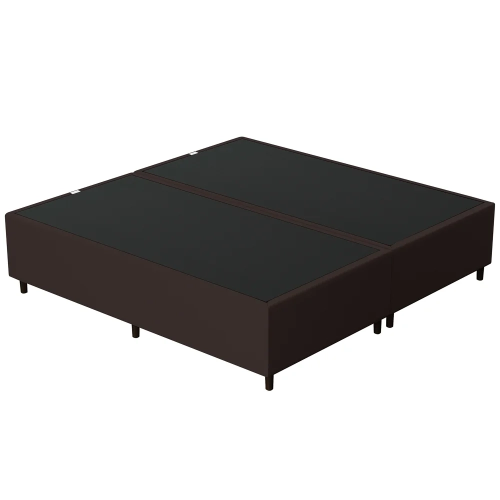 Base Cama Box Casal Queen 158cm Bipartido Hit Z04 Sintético Marrom - Mpozenato