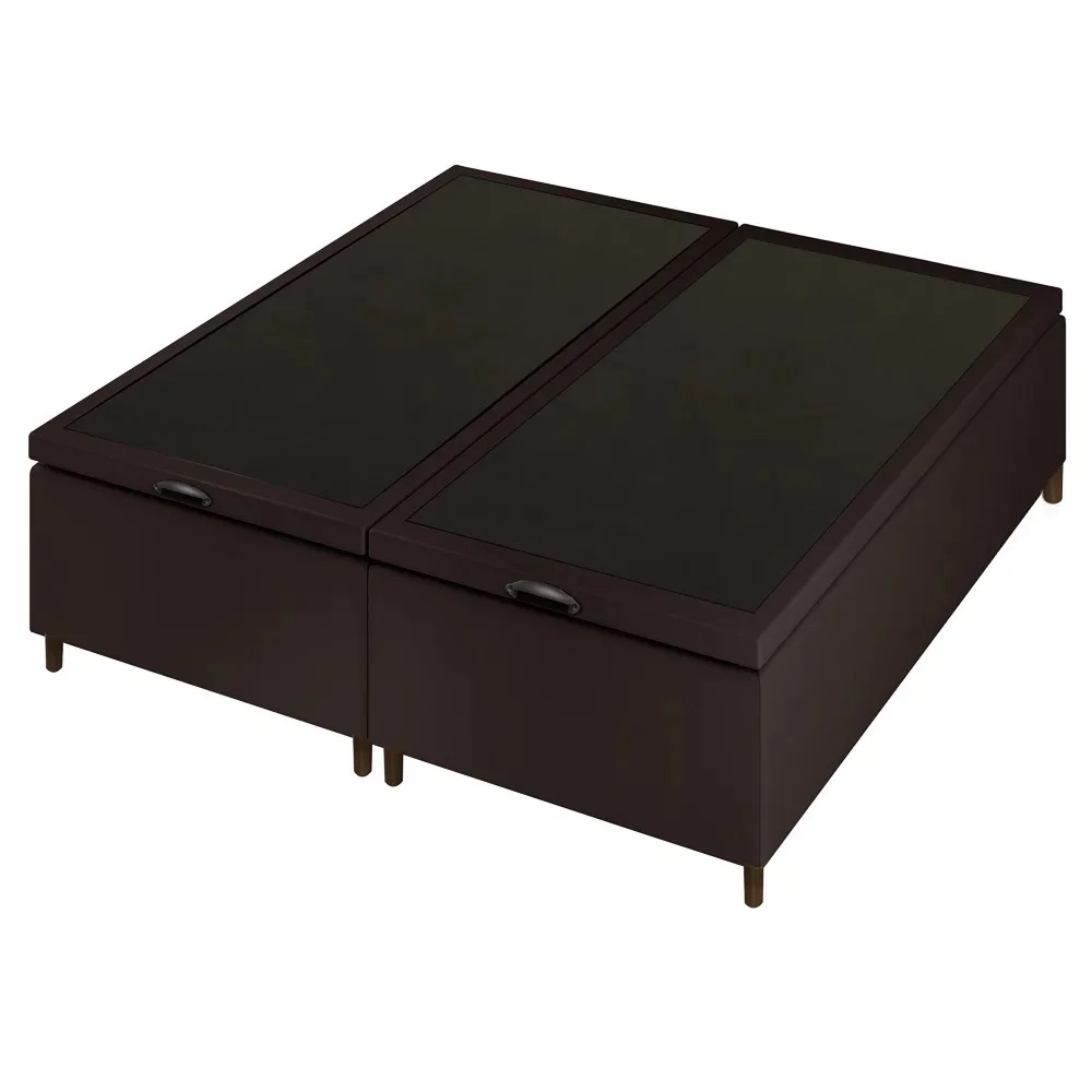 Base Cama Box Baú Casal Queen 158cm Hit Z04 Sintético Marrom - Mpozenato