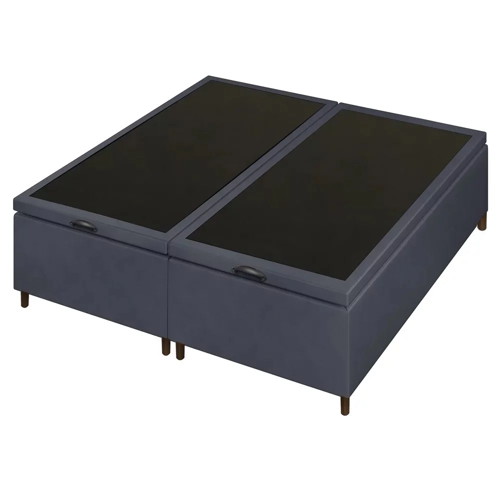 Base Cama Box Baú Casal Queen 158cm Hit Z04 Suede Cinza - Mpozenato