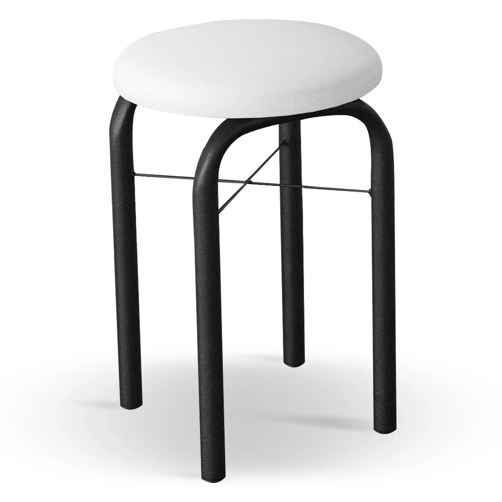 Conjunto Mesa de Cozinha Prattica Industrial 120cm com 4 Banquetas F02 Preto/Branco - Mpozenato