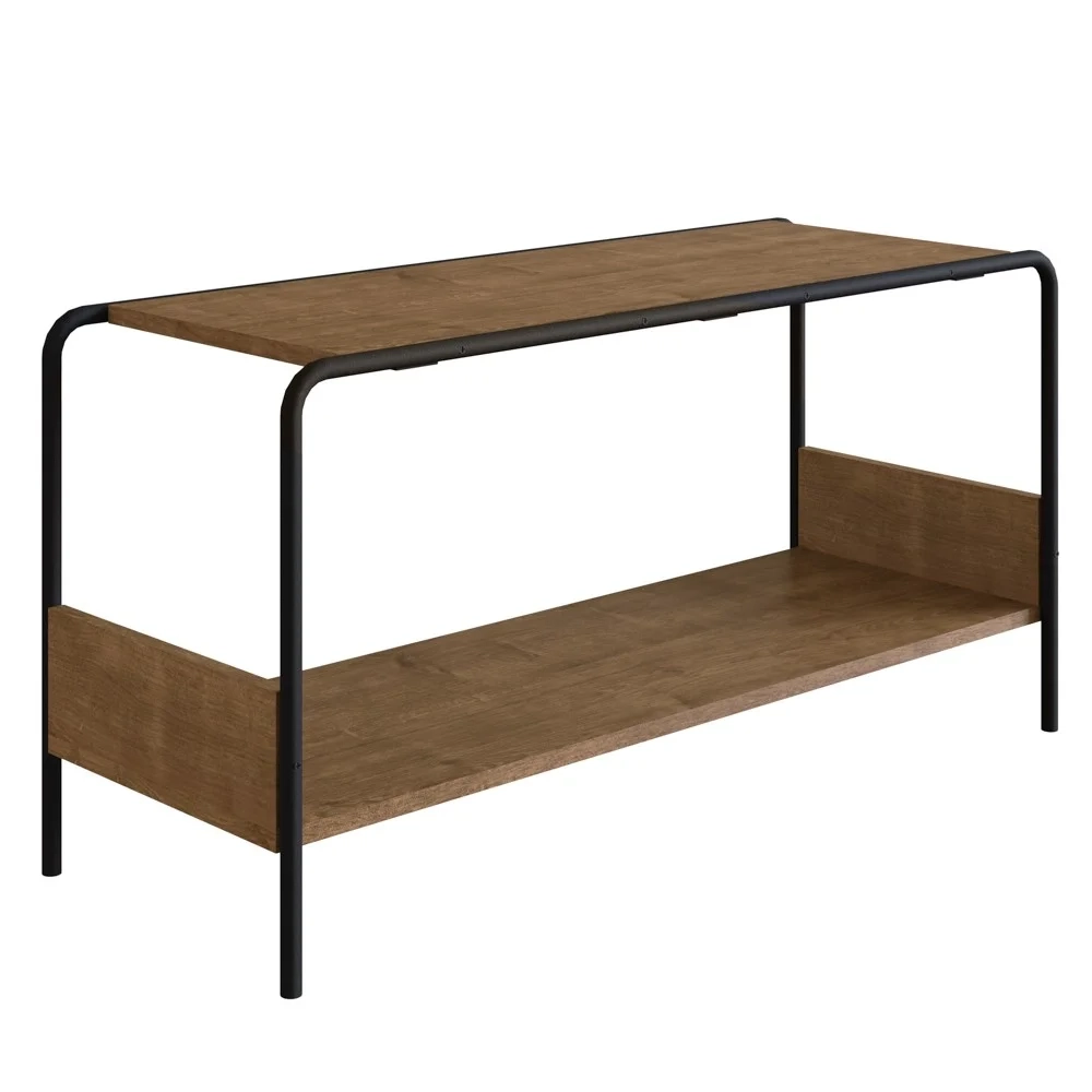 Kit Prateleira Decorativa e Sapateira Banco Para Hall De Entrada Tube Vermont/Preto - Artesano