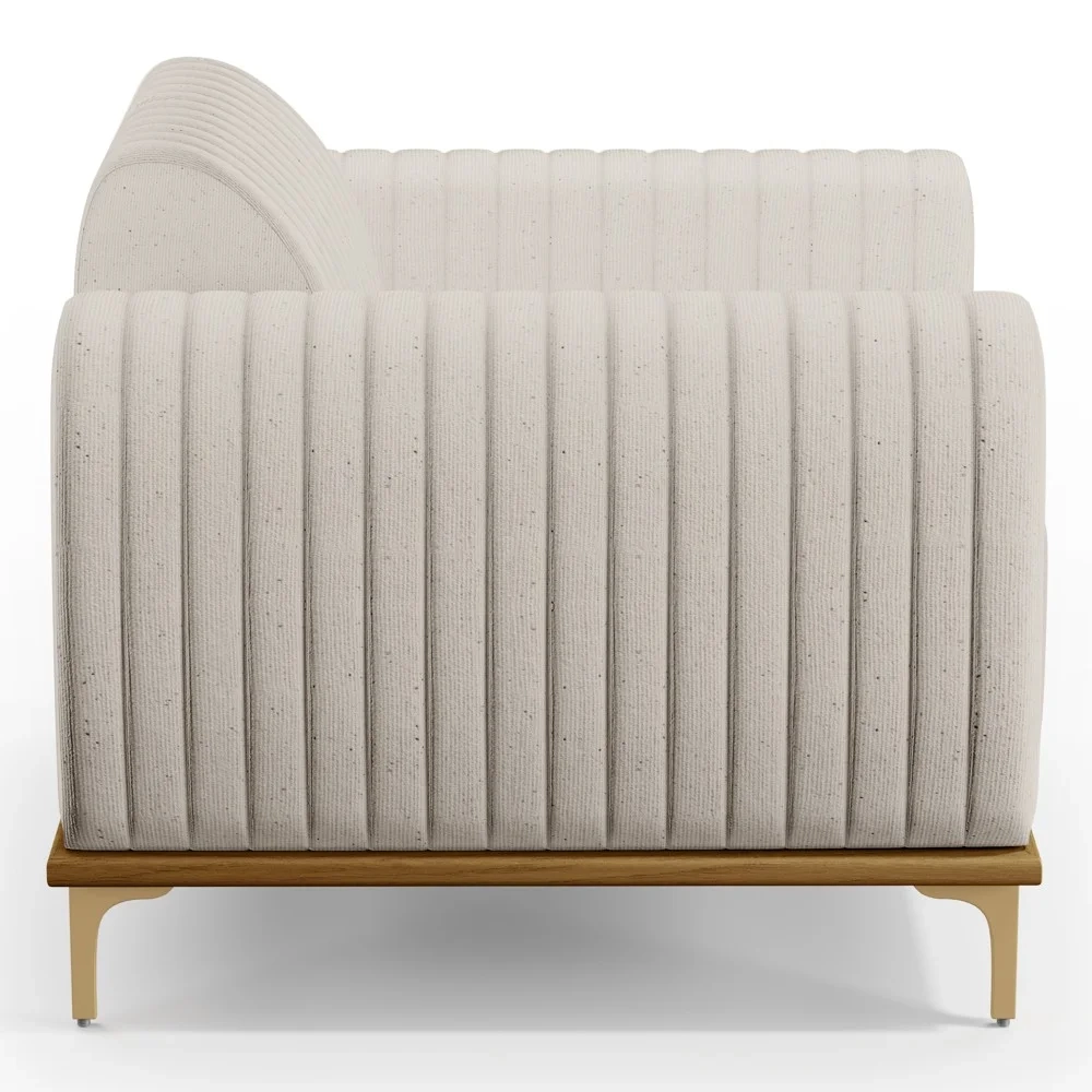 Kit 2 Poltronas Decorativas Base Gold Molino D06 Linho C-367 Cru - Mpozenato