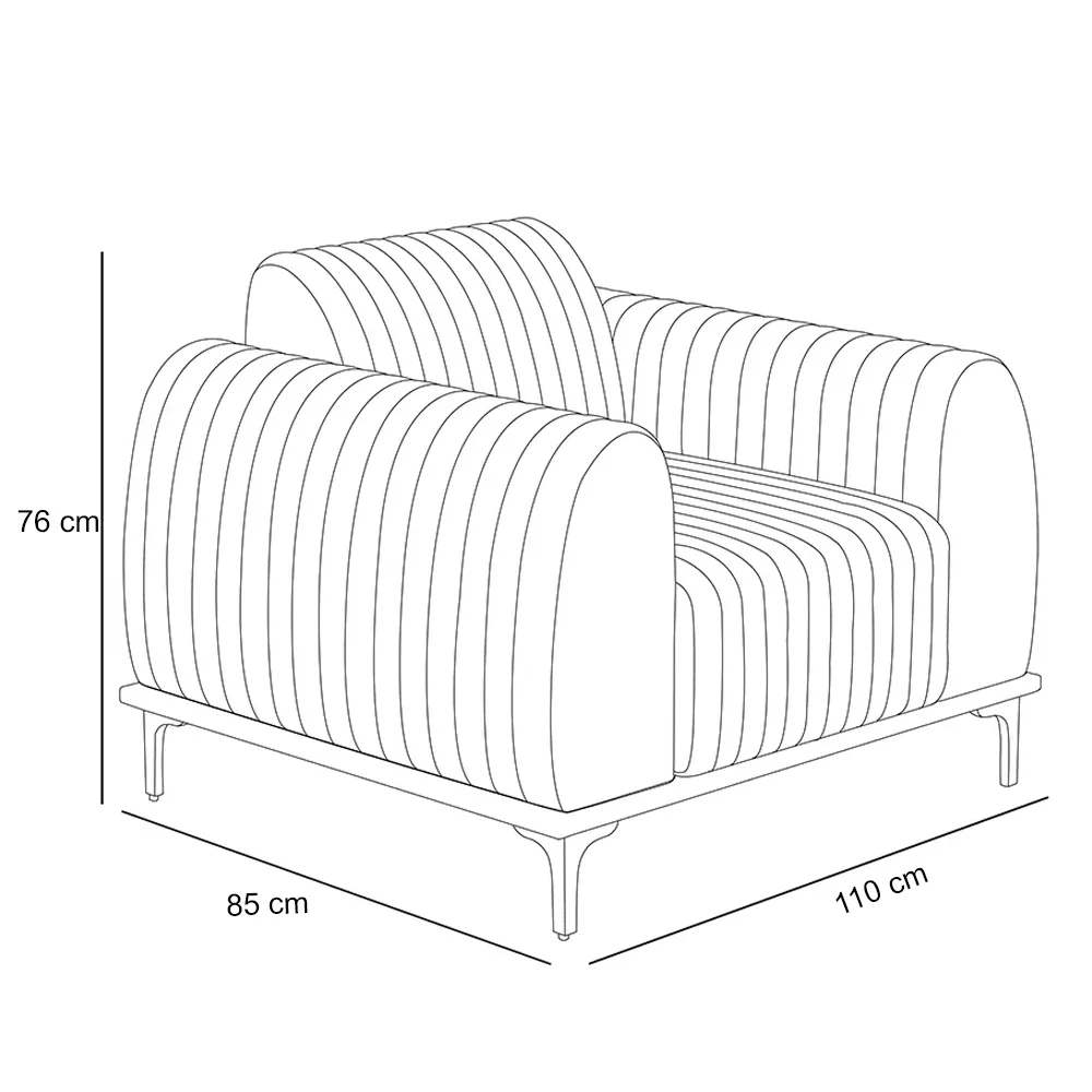 Kit 2 Poltronas Decorativas Base Gold Molino D06 Veludo C-309 Bege - Mpozenato