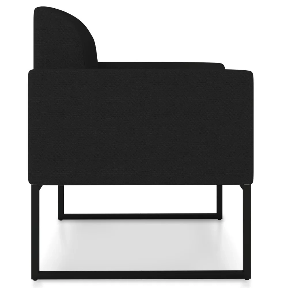 Kit 2 Poltronas Decorativas Base Industrial Preta Maressa A79 Linho Preto - Ibiza