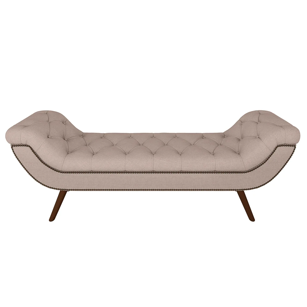 Cabeceira Cama Box Casal Queen 160cm Provença com Calçadeira Vêneto Z37 Linho Bege Cru - Mpozenato